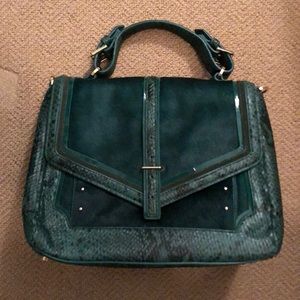 Tory Burch Green Satchel with Crossbody Strap